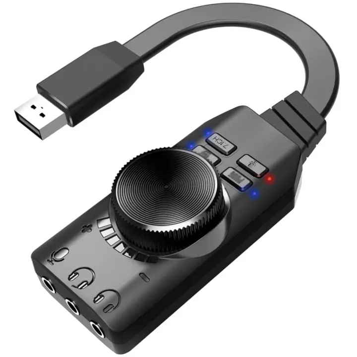 Tarjeta de Sonido USB Externa GS3 Adaptador de 7.1 Canales con Jack de Auriculares y Micrófono - 1