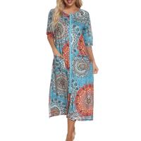 Bata larga de media manga con cremallera para mujer, ropa de dormir de longitud completa, Camisón con bolsillos, bata de baño - details 50