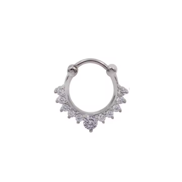 Anillo de ópalo lacey para la nariz, joyería para piercing corporal, Gema para el tabique, rook clicker, eje de titanio, 16g, 1 unidad - 1
