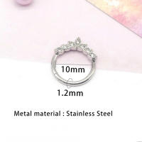 Pendientes de acero quirúrgico de circón, anillos de segmento alto, Piercing de tabique pequeño abierto, anillo de nariz, hélice, Concha, joyería corporal, nuevo - details 1