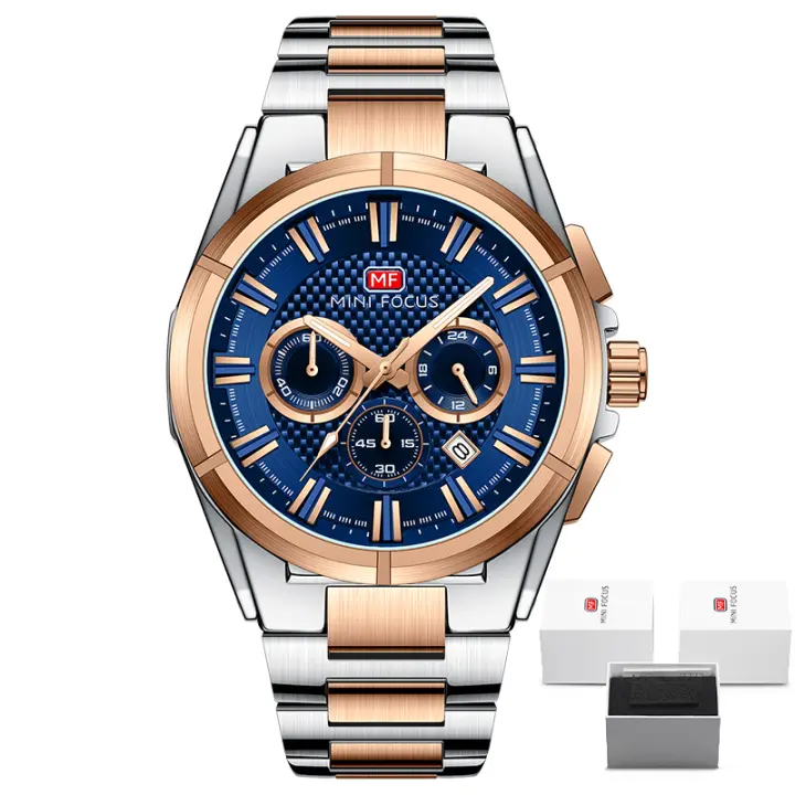 Reloj de Cuarzo Impermeable Correa de Acero Inoxidable Empleado en Casual Luminoso - 1