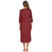 Bata larga con cremallera para mujer, ropa de dormir de longitud completa con bolsillos, camisón de manga 3/4, bata de baño - details 41
