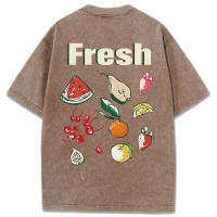 Camisetas Deportivas de Verano Suaves y Cómodas Estampados de Frutas Frescas Cuello Redondo - details 7