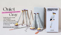 Juego de Brochas de Maquillaje Jessup, 3/7 Piezas, Brochas de Maquillaje de Doble Punta, Brochas de Maquillaje Sintéticas de Primera Calidad para Base, Contorno, Rubor, Iluminador, Difuminado, Cejas, Sombras de Ojos, Corrector, con Bolsa, Gris Claro T520 - details 0