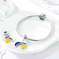 Colgante de la serie de estrellas y lunas para mujer, collar de pulsera DIY, cuentas de plata de ley 925, joyería fina colgante, cumpleaños Gi - details 10