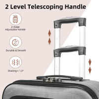 Maleta de Tela de Mano de 20 Pulgadas, Expandible para Cabina de Avión, con 4 Ruedas Giratorias, Maletas de Embarque Expandibles, Maleta Trolley de Gran Capacidad - details 1