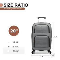 Maleta de Tela de Mano de 20 Pulgadas, Expandible para Cabina de Avión, con 4 Ruedas Giratorias, Maletas de Embarque Expandibles, Maleta Trolley de Gran Capacidad - details 2