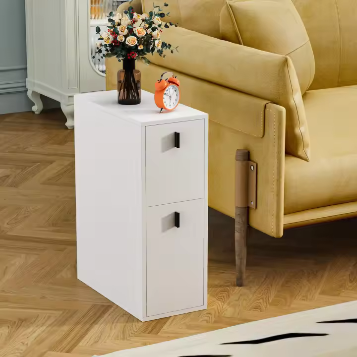Rcynview Mesa de Noche de Madera Rectangular, Almacenamiento, Montada Completa, 25x45x70cm - 1