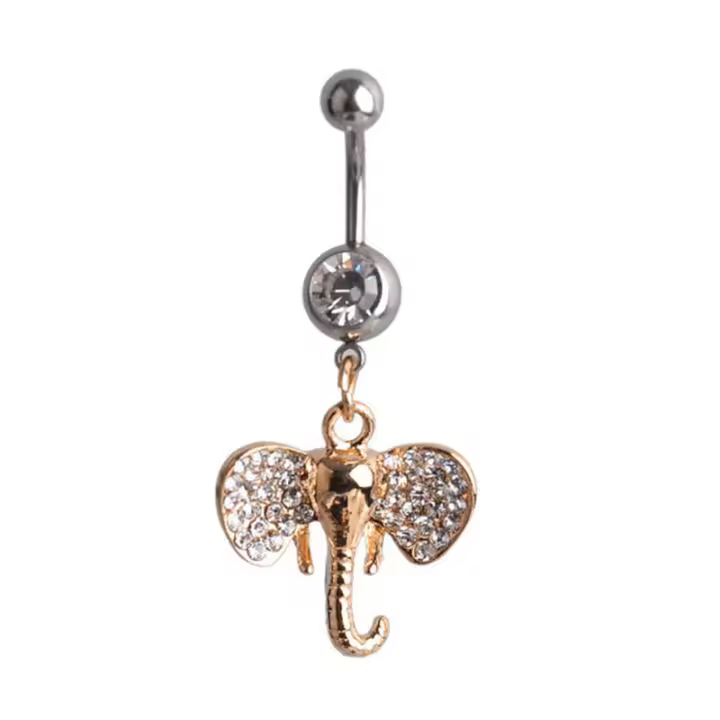 Anillos de Ombligo de acero quirúrgico CZ, Piercing de vientre, Piercing de Ombligo, Ombligo Nombril Joias Ouro, lindo y elegante, 1 pieza - 1