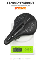 TOSEEK Full Carbon Saddle MTB/Road Bike Saddle 143/155MM Super Light Leather Carbon Cushions 135g Carbon Rails Bicycle Seat - details 5