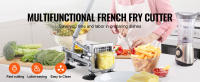 SucceBuy Cortador de papas fritas, rebanador de papas con cuchillas de acero inoxidable de 1/2 pulgada y 3/8 pulgadas, cortador manual para papas, papas fritas, verduras, con ventosas - details 0
