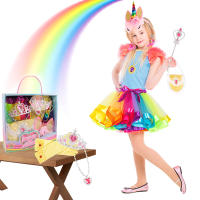 Falda de tutú para niña pequeña, falda de princesa para fiesta de baile, capa de tul arcoíris, accesorios de vestir - details 0