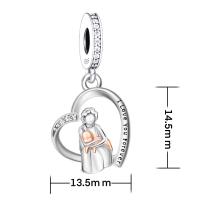 Pulsera de Bangle Original para Mujeres Hecha a Mano con Encanto de Abuelita y Perro Amoroso en Plata 925 Esterlina 100% Joyería DIY - details 1
