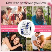 Encantos de Serie Zirconia de Plata Esterlina S925 100% Real para Mujeres Joyería Fina de Cumpleaños Ajuste a Pulsera y Bangle de 3mm - details 41