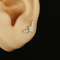 Piercing de acero inoxidable con Circonia cúbica para mujer, aretes, piercing, 2 piezas, a la moda - details 1