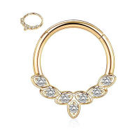 Pendientes de acero quirúrgico de circón, anillos de segmento alto, Piercing de tabique pequeño abierto, anillo de nariz, hélice, Concha, joyería corporal, nuevo - details 4