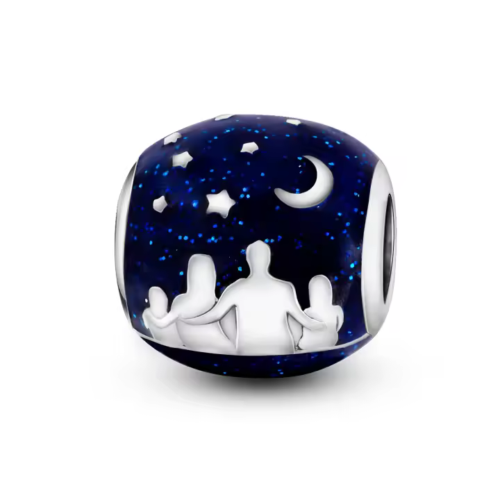 Abalorios de plata de ley 925 para familia feliz, cuentas colgantes compatibles con Pulsera Original, collar, joyería fina, regalos familiares - 1