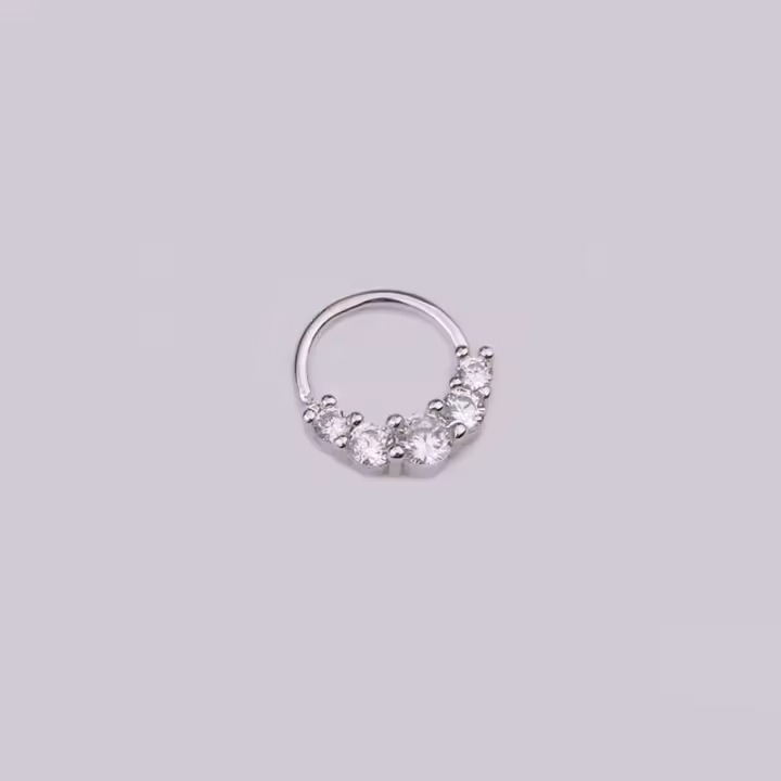 2 uds 8mm daith ajustada Torre tragus anillo piercing joyería cz nariz aro cartílago de hélice pendiente - 1