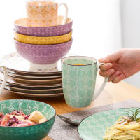 Juego de Vajilla de Porcelana Vancasso Tulip 16 Piezas 4 Colores 4 Diseños Plato de Cena Plato de Postre Bol y Mug Set Utensilios de Cocina Cerámica Producto Normal y Sostenible Para Todas las Temporadas - details 8