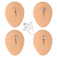 ZS-Piercings de ombligo con forma de flor para mujer, Piercings de ombligo curvo inverso, joyería corporal, 14G, 10MM, 1 pieza - details 20
