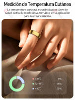 Anillo Inteligente SANLEPUS R09 - Monitoreo de Salud 24/7, SpO2, Sueño y Temperatura - Resistencia al Agua 5ATM - Plata/Negro/Dorado - Envío Rápido - details 8