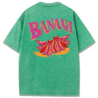 Camisetas lavadas con estampado de plátano rosa creativo para mujer, camisetas suaves de verano, Top informal cómodo deportivo de manga corta, gran oferta - details 56