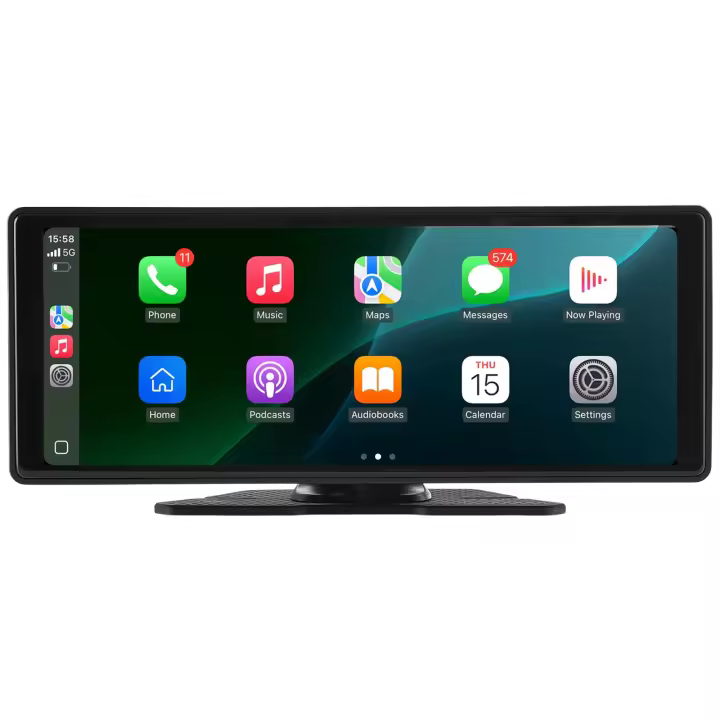 Estéreo inalámbrico para automóvil SucceBuy con pantalla táctil HD de 10 pulgadas, compatible con Apple CarPlay y Android Auto, incluye cámara frontal - 1