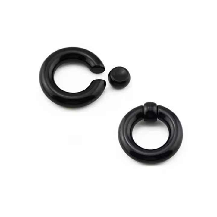 Anillo de cuentas cautivas de acrílico bcr de gran tamaño, 2 piezas, dilatador de tapón para la oreja, guauge, piercing para la nariz, joyería para el cuerpo - 1