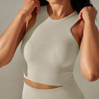Nessaj-Chaleco de yoga sin costuras, chaleco deportivo a prueba de golpes, con almohadilla para el gimnasio, correas anchas para los hombros, tops cómodos para fitness - details 3