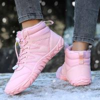 Zapatos descalzos con punta ancha para mujer y hombre, calzado minimalista forrado de piel, suela cero caída, botas de nieve cálidas para caminar al aire libre, Invierno - details 8