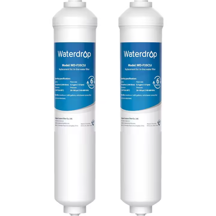 Reemplazo del filtro de agua del refrigerador Waterdrop para Samsung ® DA29-10105J HAFEX/EXP, DA2010CB, DA99 02131B, HAIER. ® LG. ® Filtro de agua en línea (2) - 1