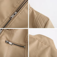 Chaqueta de cuero de imitación para mujer, abrigo de motociclista de moda, ropa de primavera y otoño - details 17