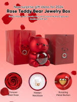 Osito de Rosa Preservada con Collar Personalizado – Regalo Romántico para Navidad, San Valentín, Cumpleaños y Día de la Madre - details 0