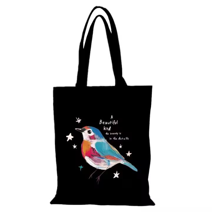 Bolso de mano con estampado de dibujos animados para hombre, bolso de mano para mujer, bolsos de tela, bolso de compras plegable, bolso de compras ecológico, bolso de hombro de lona para playa para mujer - 1