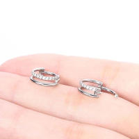 1Pc astm f136 titanium piercing de la nariz 16g cz con bisagras tabique clicker Segmento de cartílago de la oreja tragus hélice anillo penetrante de labios joyería - details 11