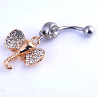 Piercing de acero quirúrgico para el ombligo, piercing para ombligo, ombligo, nombril, joias, ouro, 1 ud. - details 3