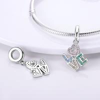 Encantos de Serie Zirconia de Plata Esterlina S925 100% Real para Mujeres Joyería Fina de Cumpleaños Ajuste a Pulsera y Bangle de 3mm - details 14