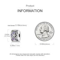 Encantos de Serie Zirconia de Plata Esterlina S925 100% Real para Mujeres Joyería Fina de Cumpleaños Ajuste a Pulsera y Bangle de 3mm - details 53