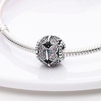 Encantos de Serie Zirconia de Plata Esterlina S925 100% Real para Mujeres Joyería Fina de Cumpleaños Ajuste a Pulsera y Bangle de 3mm - details 8