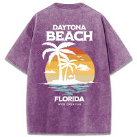 Daytone Beach Florida-Camisetas lavadas con estampado para mujer, camisetas informales de verano, Top suave y cómodo, ropa de calle deportiva de gran tamaño - details 63