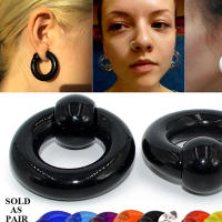 Anillo de cuentas cautivas de acrílico bcr de gran tamaño, 2 piezas, dilatador de tapón para la oreja, guauge, piercing para la nariz, joyería para el cuerpo - details 1