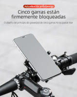 Soporte de Teléfono ROCKBROS para Motocicleta Bicicleta Eléctrica Soporte Mecánico de Cinco Garras de Aleación de Aluminio CNC Adecuado para Smartphones - details 2
