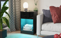 Rcynview Mesita de Noche LED Madera Resistente a Arañazos con 2 Puertos USB y 2 Enchufes - details 3