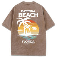 Daytone Beach Florida-Camisetas lavadas con estampado para mujer, camisetas informales de verano, Top suave y cómodo, ropa de calle deportiva de gran tamaño - details 7