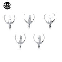Juego de garra de titanio de 3 garras, 5 piezas, hilo interno, bola para Piercing de hélice redonda - details 0