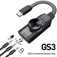 Tarjeta de Sonido USB Externa GS3 Adaptador de 7.1 Canales con Jack de Auriculares y Micrófono - details 0