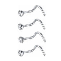 Juego de pendientes de acero quirúrgico para piercing de nariz, conjunto de anillos cuadrados para piercing en forma de l, Estrella real, 4 piezas - details 31