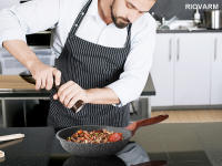 RIOVARM Antiadherente Juego de sartenes Inducción Juego de sartenes con mango resistente al calor Granito Sartén para tortillas sin PFOA Mármol Batería de cocina para varias estufas 20cm 24cm 28cm - details 4