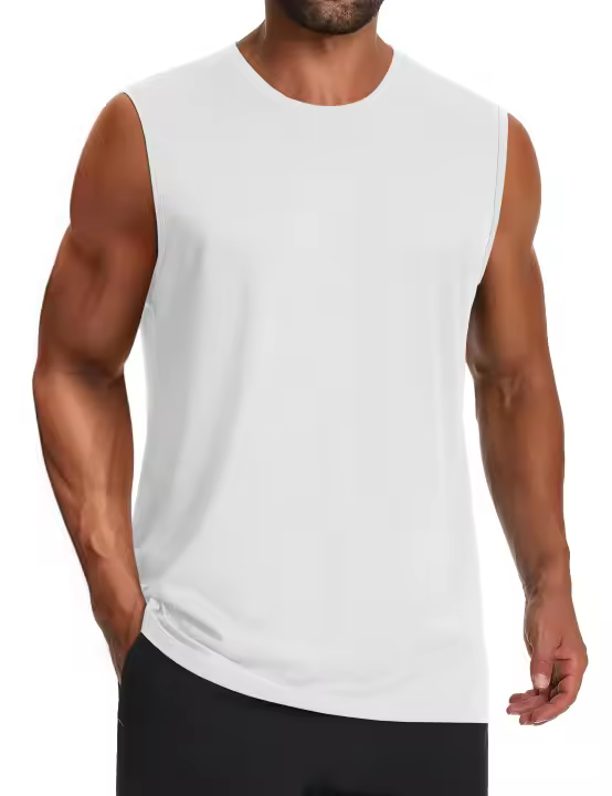 MAGCOMSEN Camiseta sin mangas para hombre UPF 50+ Camisa sin mangas de algodón Camisas de entrenamiento de gimnasio informales ligeras Camiseta de enfriamiento muscular - 1