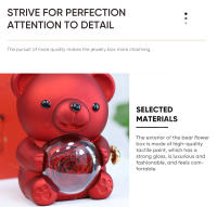 Osito de Rosa Preservada con Collar Personalizado – Regalo Romántico para Navidad, San Valentín, Cumpleaños y Día de la Madre - details 4
